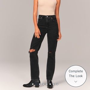 Abercrombie Ultra High Rise 90s Straight Jean Black